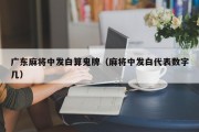 广东麻将中发白算鬼牌（麻将中发白代表数字几）