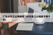 广东封开江口镇麻将（封开县江口镇属于哪个市）