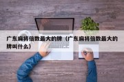广东麻将倍数最大的牌（广东麻将倍数最大的牌叫什么）
