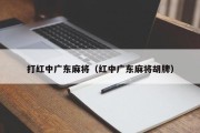 打红中广东麻将（红中广东麻将胡牌）